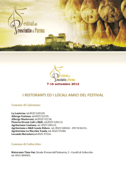 I Ristoranti e i Locali
