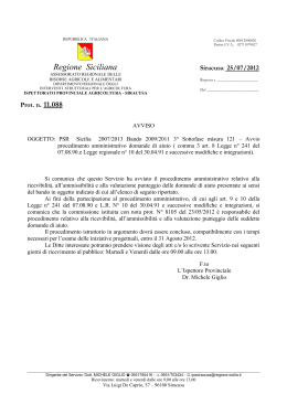 Avviso pubblico IPA SR