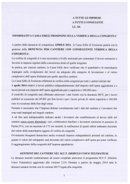 Informativa Cassa Edile di Frosinone