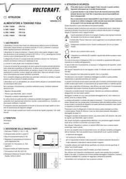 istruzioni alimentatore a tensione fissa