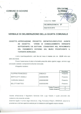 COMUNE DI soveae ` ALL`ORIGINAL{