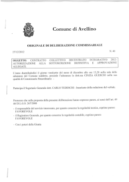 Delibera di autorizzazione alla sottoscrizione del CCDI 2012
