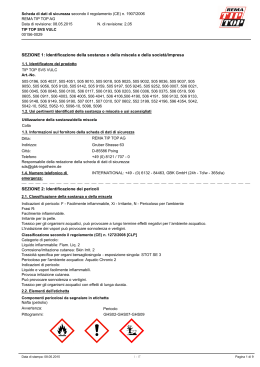 SEZIONE 1: Identificazione della sostanza o della miscela e della
