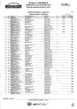 Ordine di partenza Sezione 2