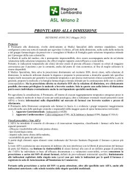 PRONTUARIO ALLA DIMISSIONE - Gruppo Ospedaliero San Donato