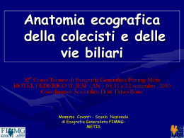 anatomia ecografica della colecisti e delle vie biliari