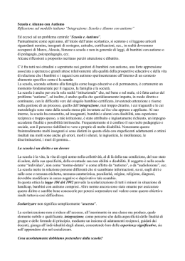 Scuola e Alunno con Autismo