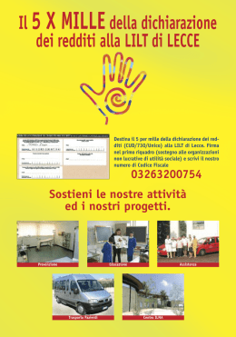 Il 5 X MILLEdella dichiarazione dei redditi alla LILT di LECCE