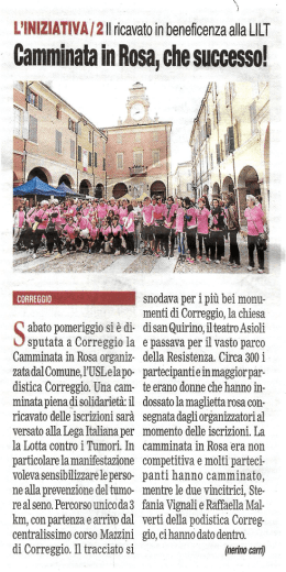 L`INIZIATIVA] 2 Il ricavato in beneficenza alla LILT