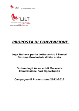 Convenzione con LILT - Lega Italiana per la Lotta contro i Tumori