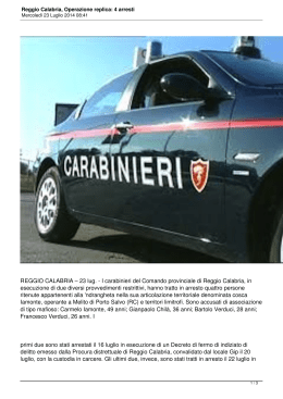 Reggio Calabria, Operazione replica: 4 arresti