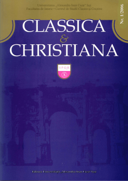 Classica et Christiana 1 2006 - Facultatea de Istorie