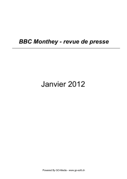 Janvier 2012 - BBC Monthey