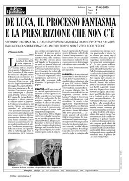 de luca, il processo fantasma e la prescrizione che