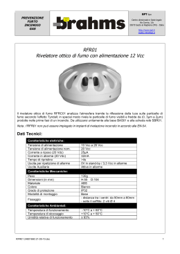 RFR01 Rivelatore ottico di fumo con alimentazione 12 Vcc
