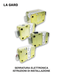 SERRATURA ELETTRONICA ISTRUZIONI DI INSTALLAZIONE