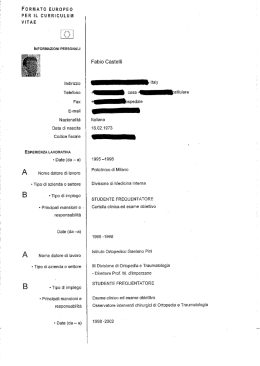 Curriculum Dott CASTELLI - Azienda Ospedaliera "Ospedale Civile