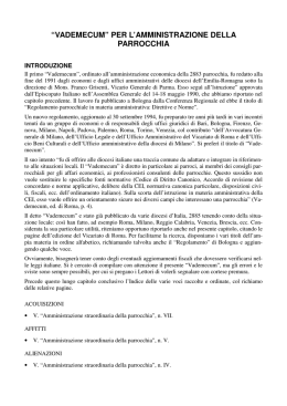 &ldquo;VADEMECUM&rdquo; PER L`AMMINISTRAZIONE DELLA PARROCCHIA