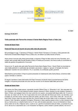 Visita pastorale alla Parrocchia romana di Santa Maria Regina