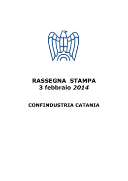 RASSEGNA STAMPA 3 febbraio 2014