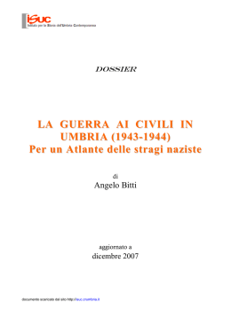 La guerra ai civili in Umbria (1943-1944). Per un Atlante delle stragi