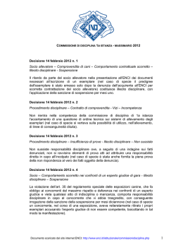 Decisione 14 febbraio 2012 n. 1 Socio allevatore