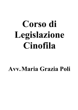 Corso di Legislazione Cinofila