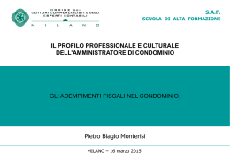 il condominio sostituto d`imposta - Ordine dei Dottori Commercialisti