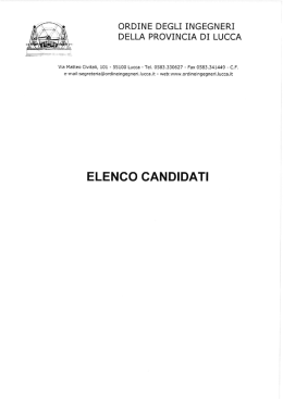 ELENCO CANDIDATI - Ordine degli Ingegneri di Lucca