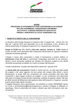 BANDO SUB CONCESSIONE DI UN HANGAR