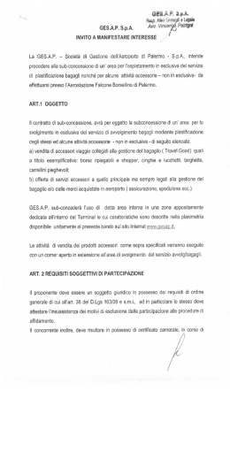 INVITO A MANIFESTARE INTERESSE