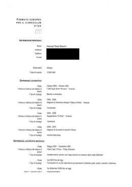 FORMATO EUROPEO PER IL CURRICULUM VITAE