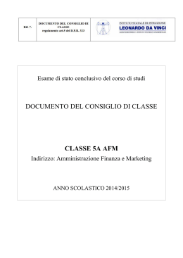 DOCUMENTO DEL CONSIGLIO DI CLASSE CLASSE 5A AFM