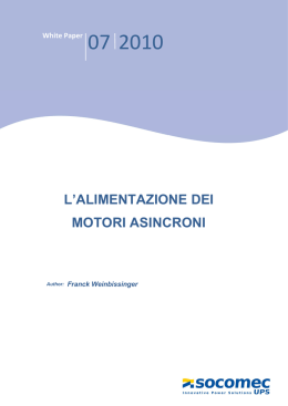 L`ALIMENTAZIONE DEI MOTORI ASINCRONI
