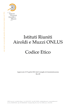 Istituti Riuniti Airoldi e Muzzi ONLUS Codice Etico