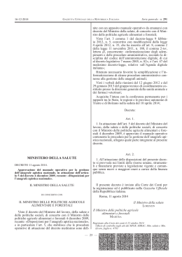 Decreto Ministero della Salute 11.8.2014