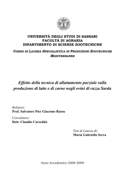 Tesi di Laurea Magistrale della Dott.ssa MG Serra.Effetto dell