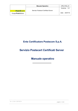 Manuale operativo Certificati Web Server - Postecert