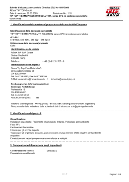 1. Identificazione della sostanza/ preparato e della societ&agrave;/dell