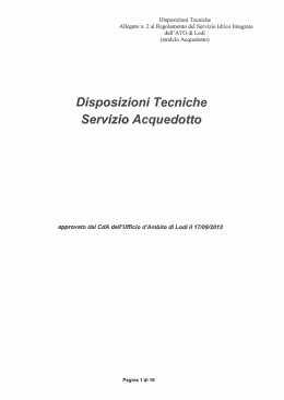 Disposizioni Tecniche - Società Acqua Lodigiana