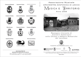 ORCHESTRA LIBRETTO 2009 - Orchestra Sinfonica di Lecco