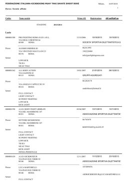 Nome societ&agrave; Registrazione 16/07/2014 Milano, Codice 1 Prima Aff