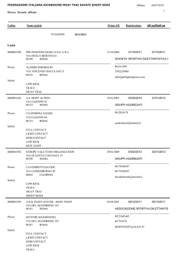 Nome societ&agrave; Registrazione 24/07/2012 Milano, Codice 1 Prima Aff