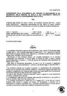 Nuova convenzione Agenzia delle Entrate per il servizio di