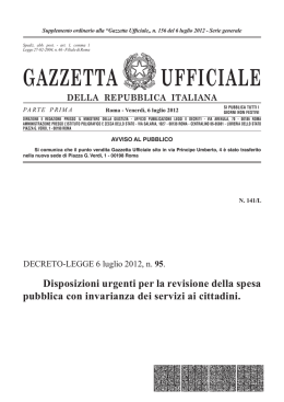 Decreto legge 6 luglio 2012 n.95