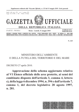 Gazzetta Ufficiale n. 125 del 31.05.2010
