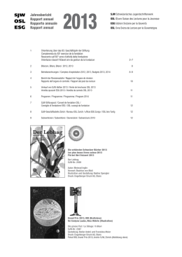 Jahresbericht Rapport annuel Rapporto annuale Rapport