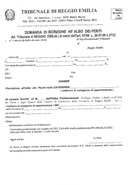 Modelli per iscrizione Albo Periti e CTU