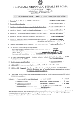 TRIBUNALE ORDINO PENALE DI ROMA