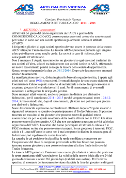 Regolamento Calcio Stagione 2014-15